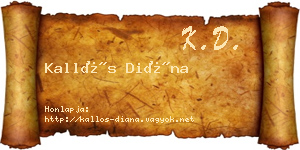Kallós Diána névjegykártya